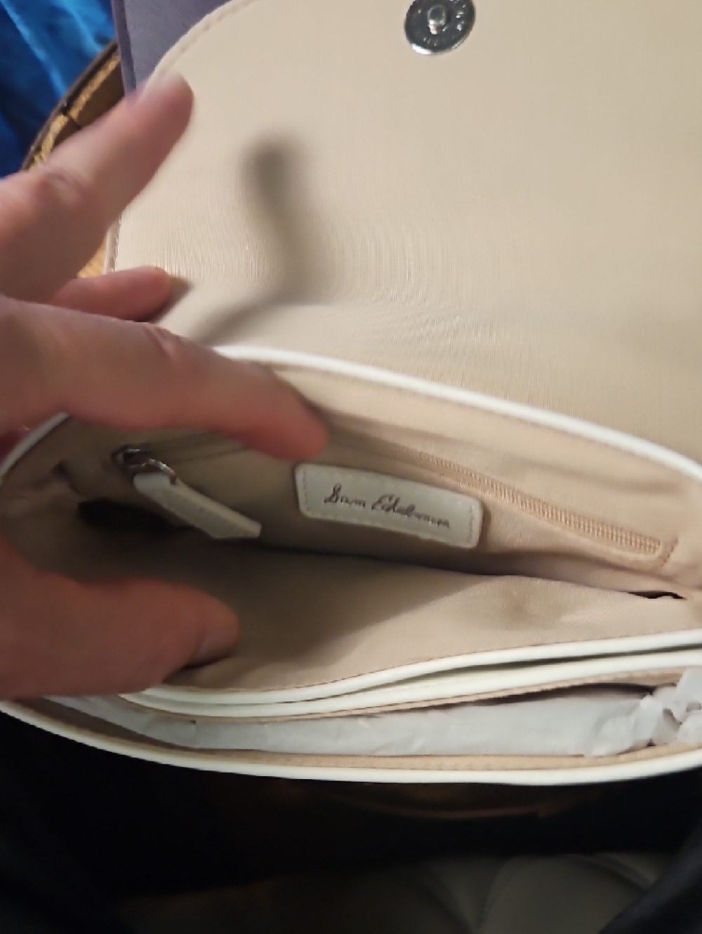 2/$75 Sam Edelman White Leather Wristlet Clutch - Picture 9 of 16
